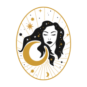 femme orientale avec croissant de lune et etoiles